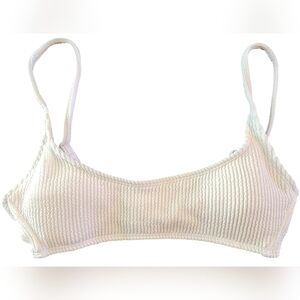 NB Swim Scrunchie Scoopneck Bikini Top Women's S White